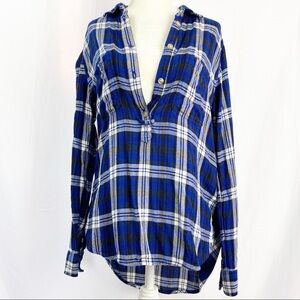 American Eagle Plaid Flannel Long Sleeve Blouse
